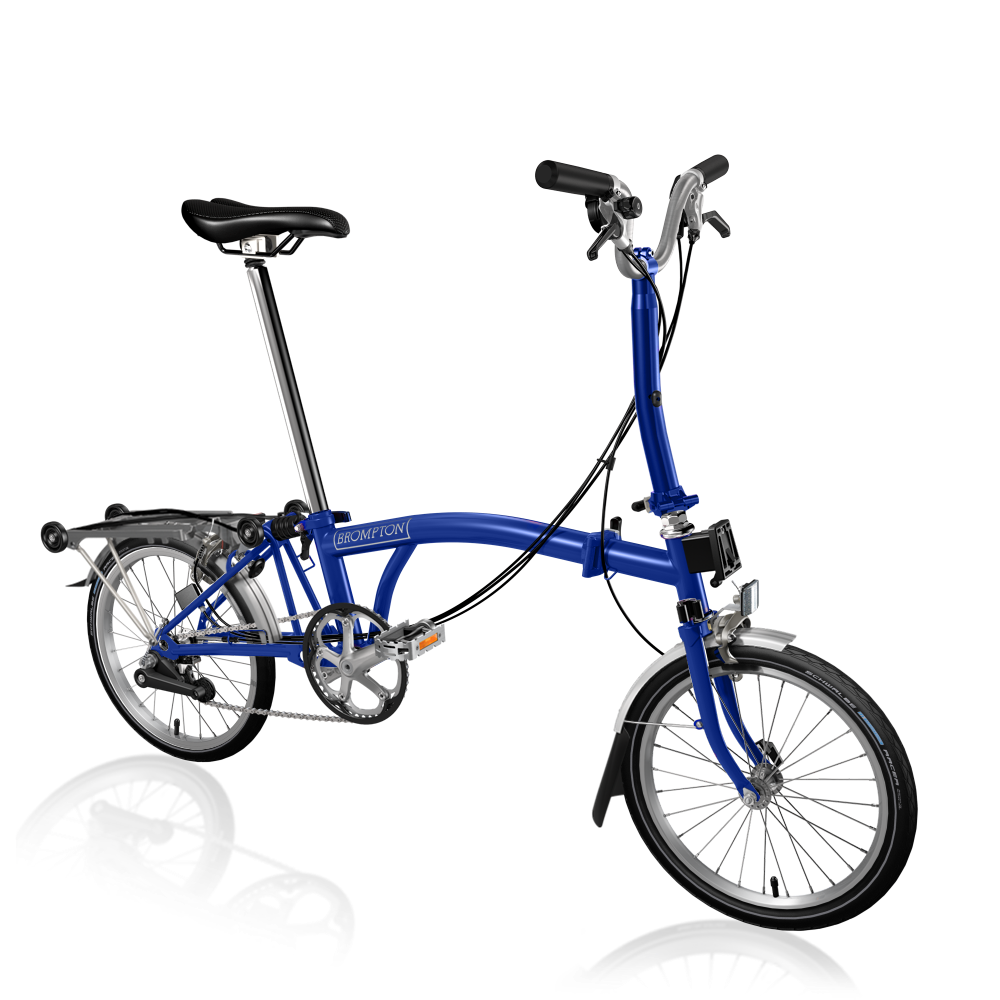 Brompton C-Line Mid Handlebar Explore Gearing With Rack Picadilly Blue